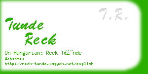 tunde reck business card